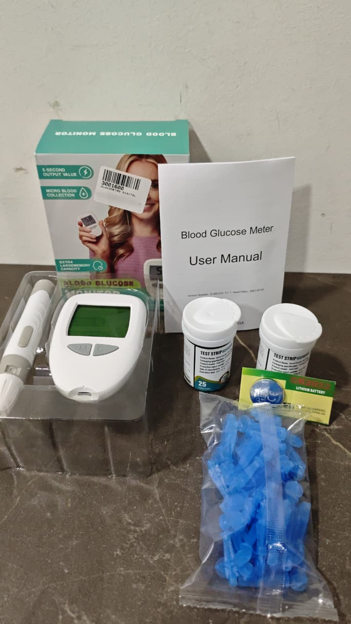 Glucometro digital 50 tiras, 50 lancetas